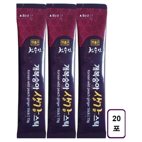 [천수인] 개복숭아 생강 도라지 스틱 (20포)