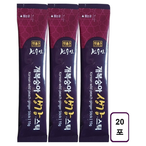 [천수인] 개복숭아 생강 도라지 스틱 (20포)