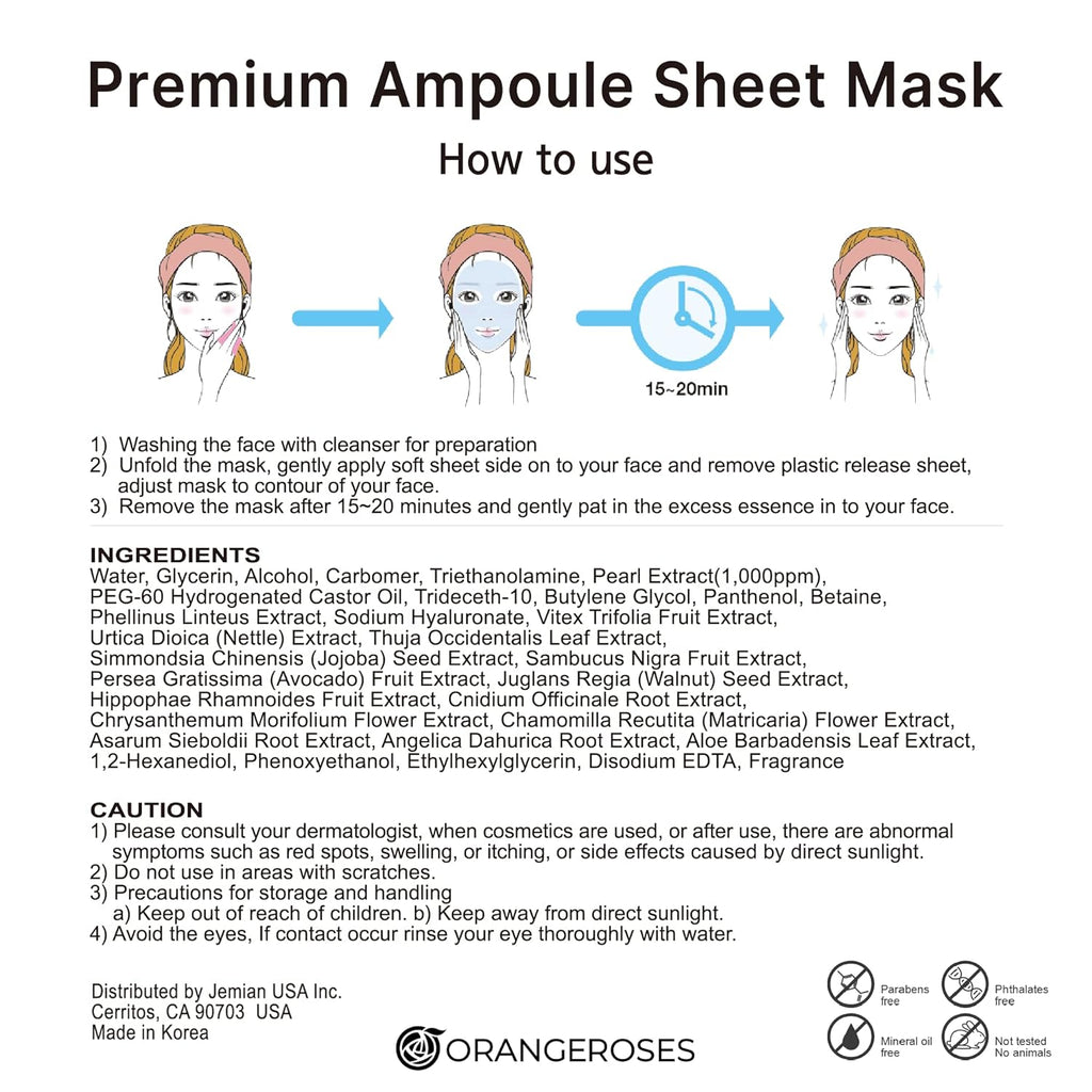 [Orangeroses] 마스크팩 1박스 (10장)