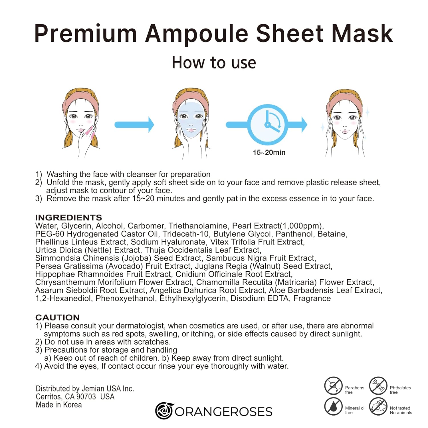 [Orangeroses] 마스크팩 1박스 (10장)