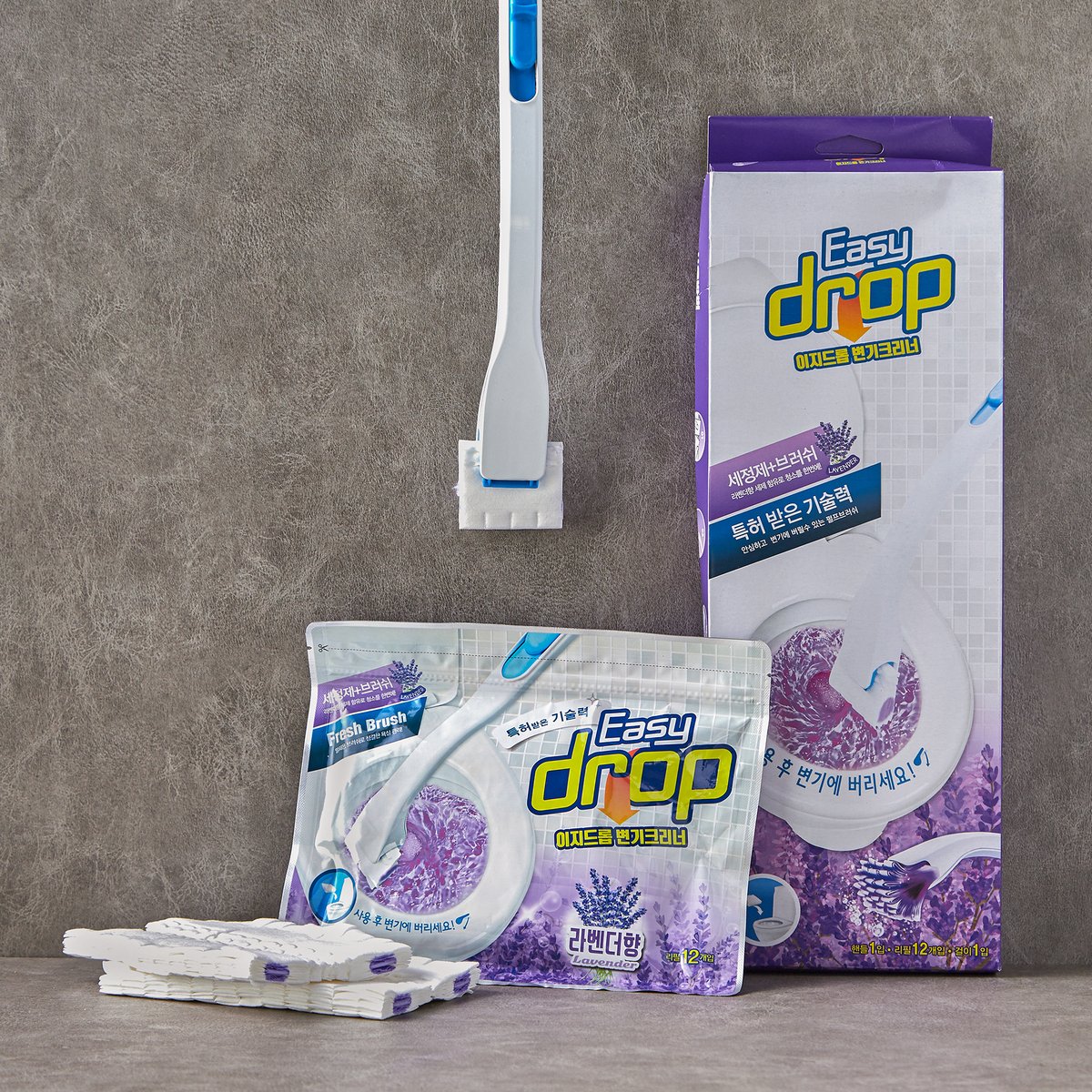 이지드롭 변기크리너 물에녹는 일회용변기솔 (변기청소)