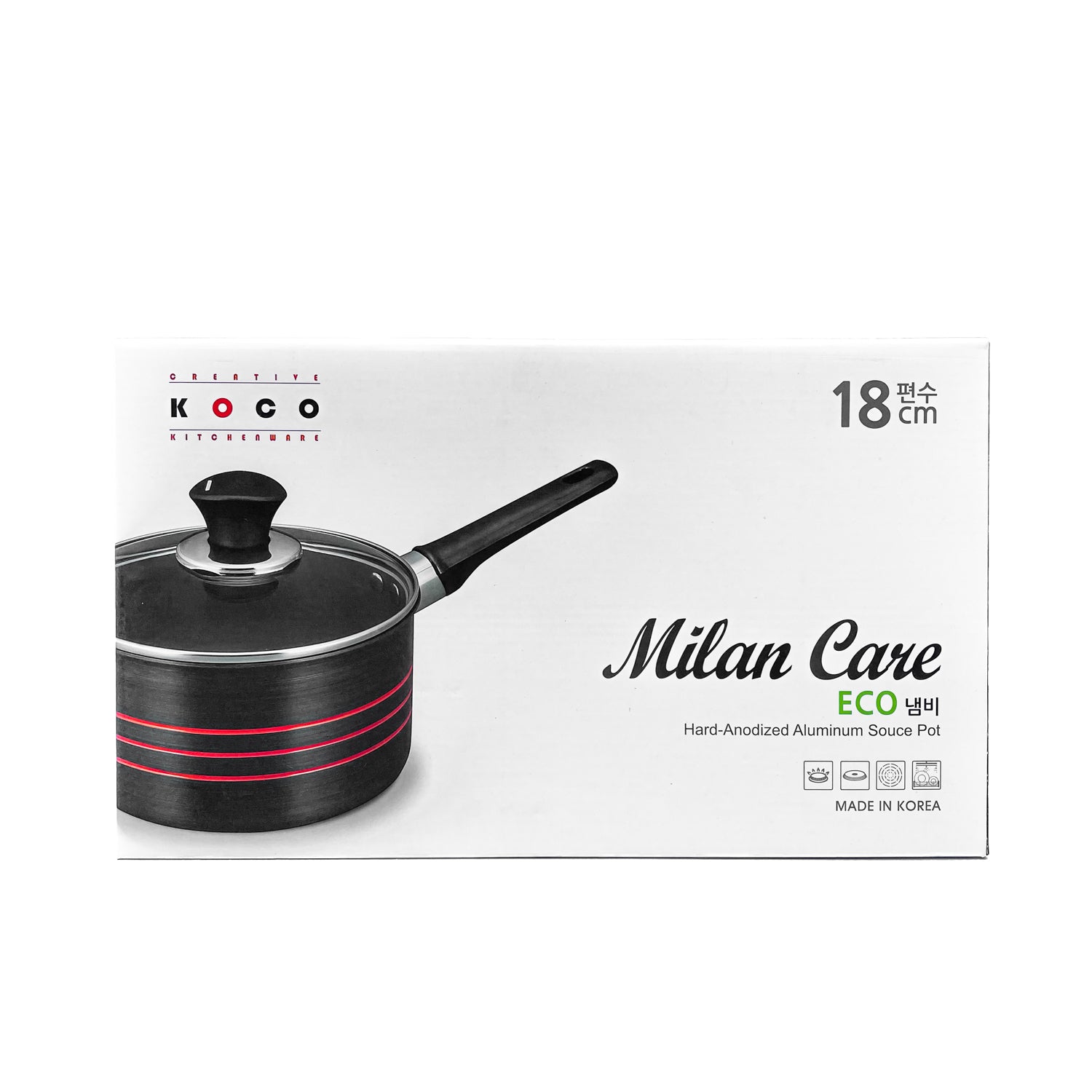 명품 밀란케어 경질 압축 편수 냄비 (18cm)