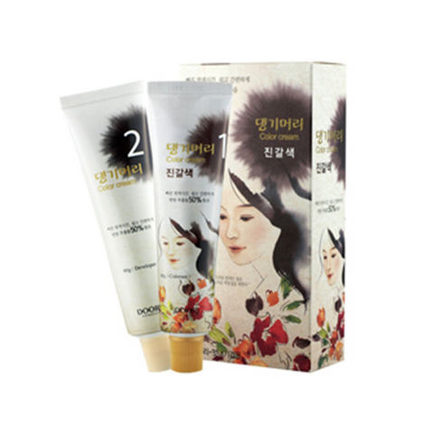 댕기머리 한방 칼라 크림 염색약