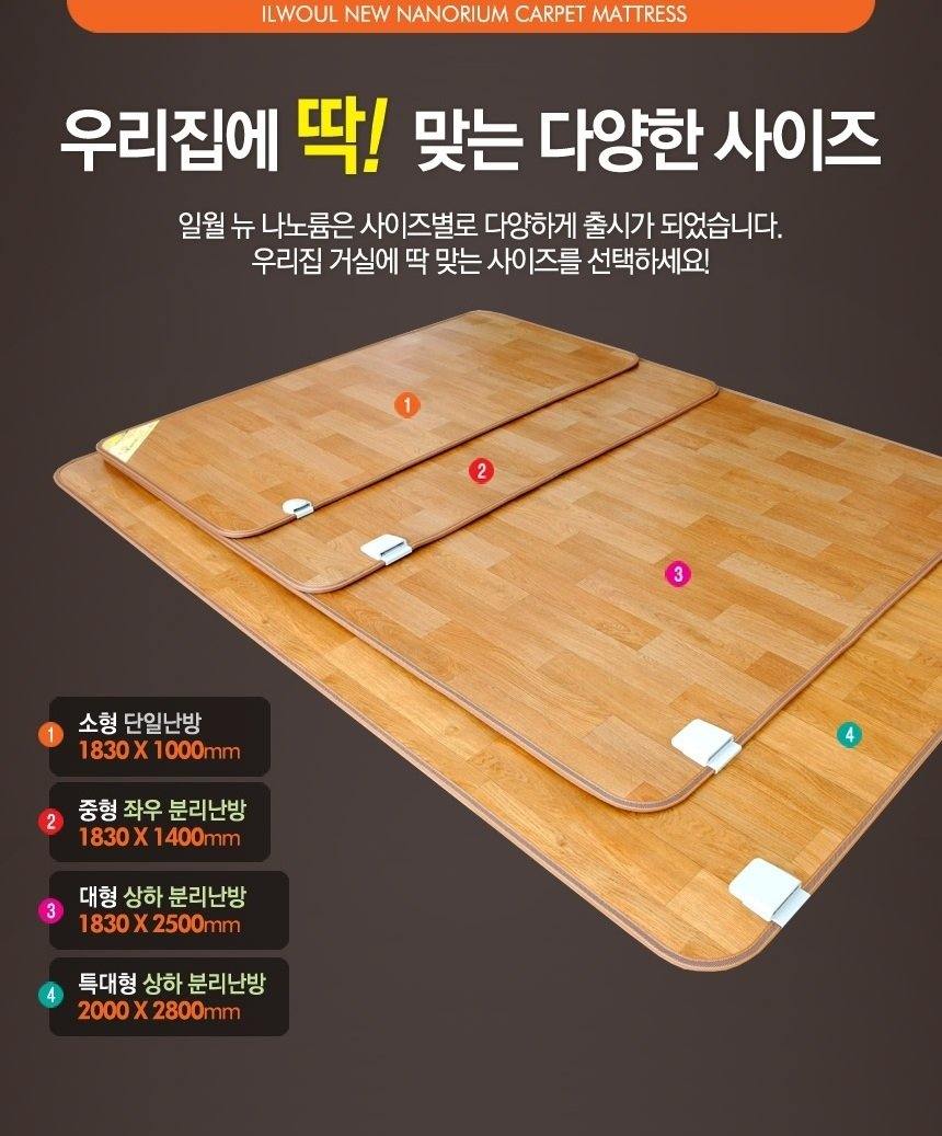일월 온돌마루 나노륨 플러스 카페트매트 (온열매트)