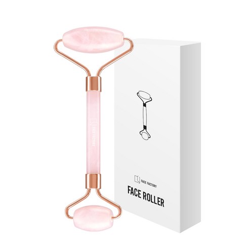 [페이스팩토리] 한국산 로즈쿼즈 보석 페이스 마사지 롤러